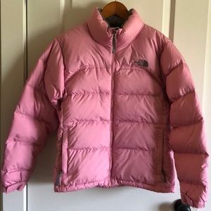 North Face Pink Down Jacket, M